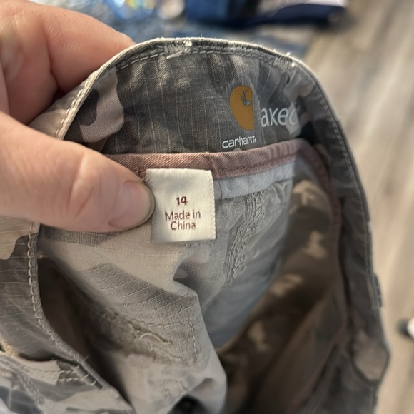 Carhartt Shorts Womens 14 Camouflage Relaxed Fit Ripstop Woodland Camo Outdoors - Picture 4 of 6